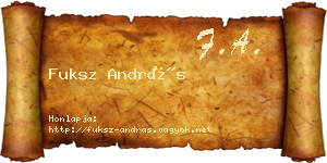 Fuksz András névjegykártya